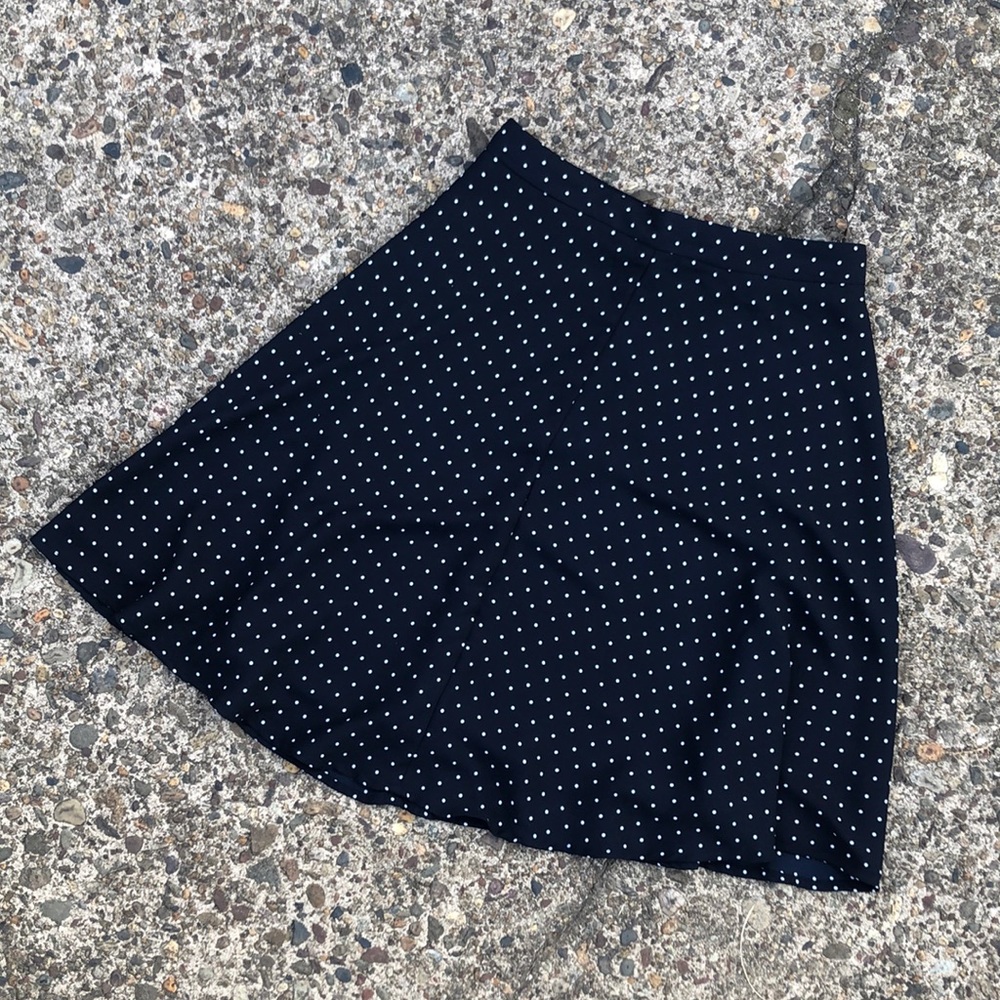 H&M Navy Polka-Dot Flowy Skirt